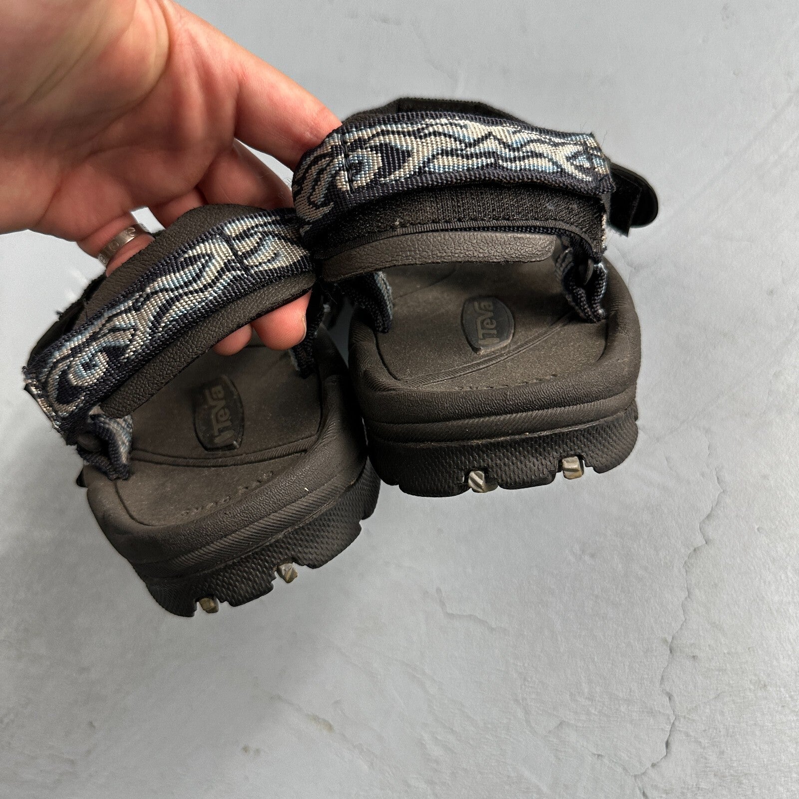 Teva Original Men’s Hiking Water Sandals 6404 White Stripes - Size 9 VTG