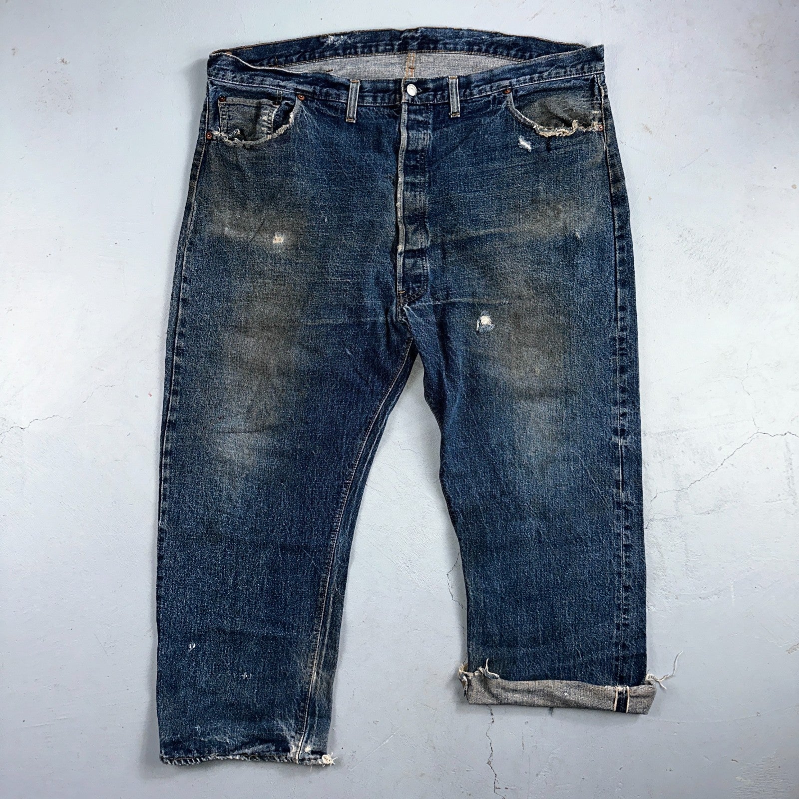 Levis 501 Vintage 70s SS Redline Selvedge USA XX Jeans Med Wash 48x30 Act 44x26