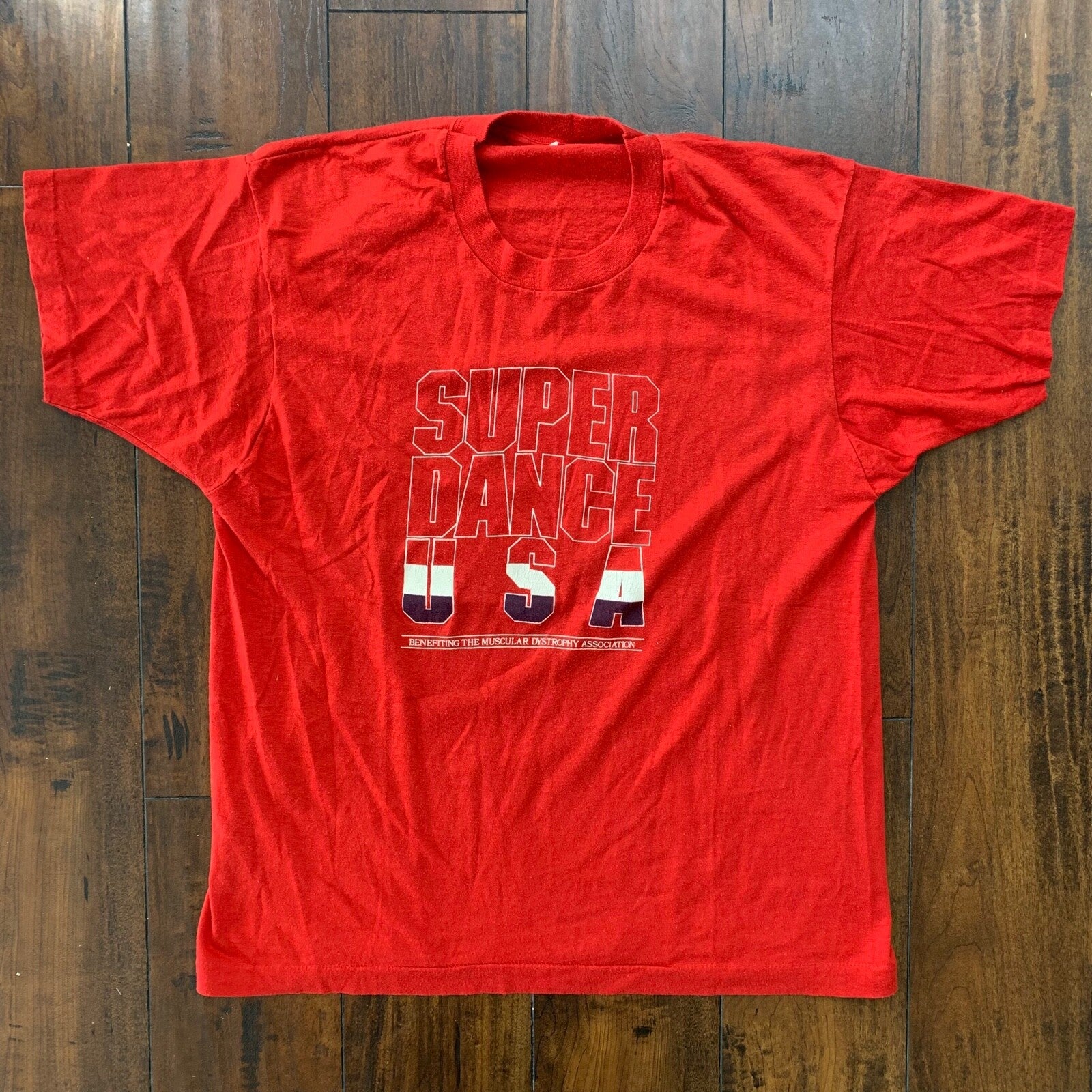 Super Dance USA Vintage T Shirt Awareness Love Cheerleader Sports Rap Football