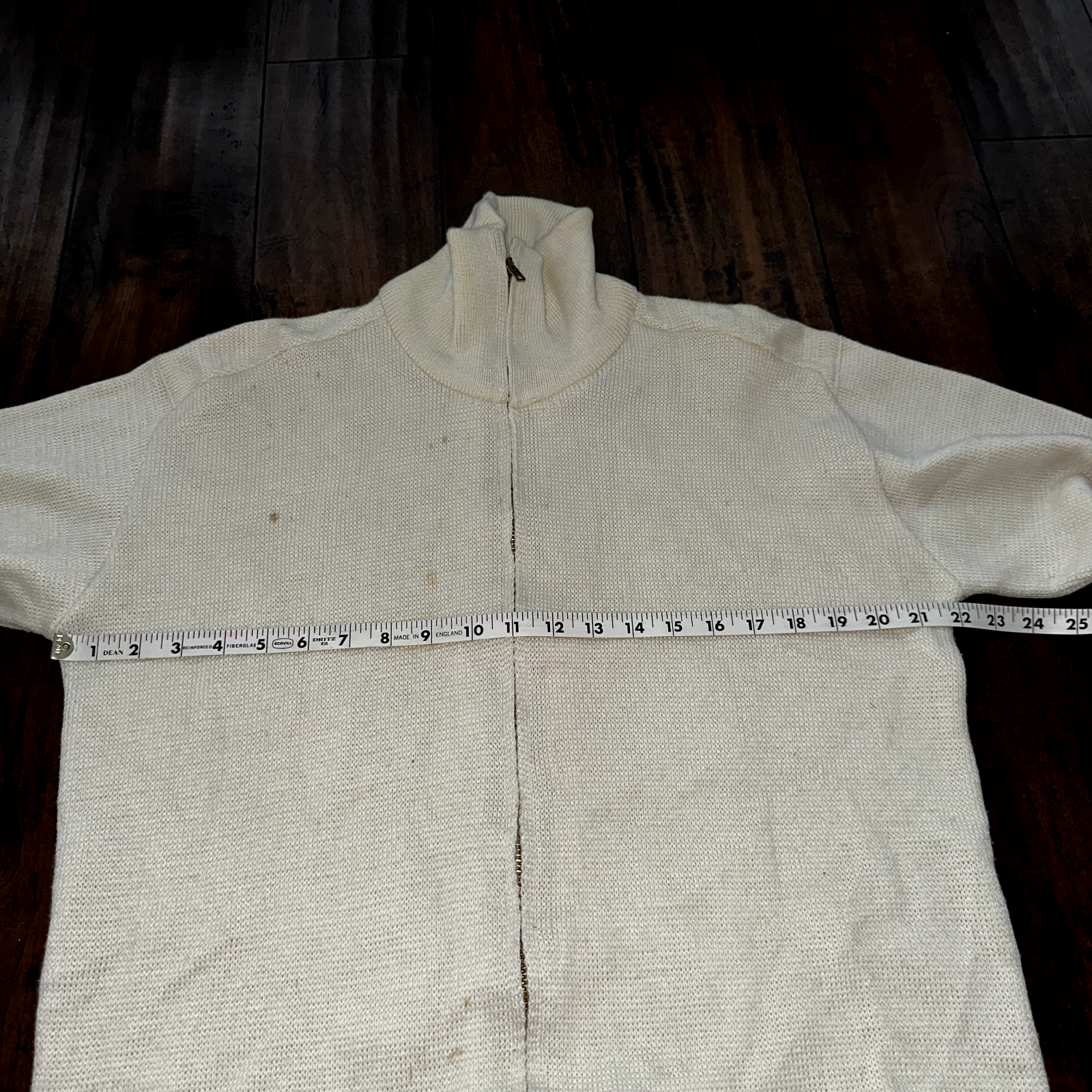 Portland Oregon Vintage Zip Up 1960s 1970s 60s Wool Poly Blend Talon Sweater