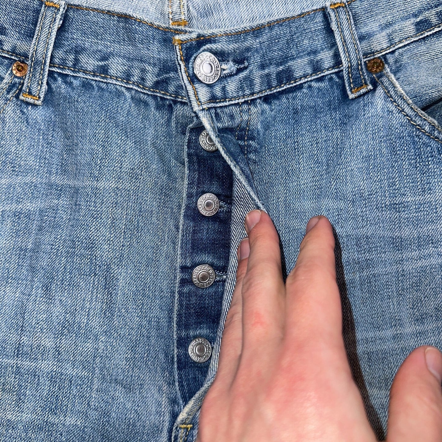 Levis 501 Vintage Y2K XX Straight Leg Jeans Blue Light Wash 36x36 Act 35x34