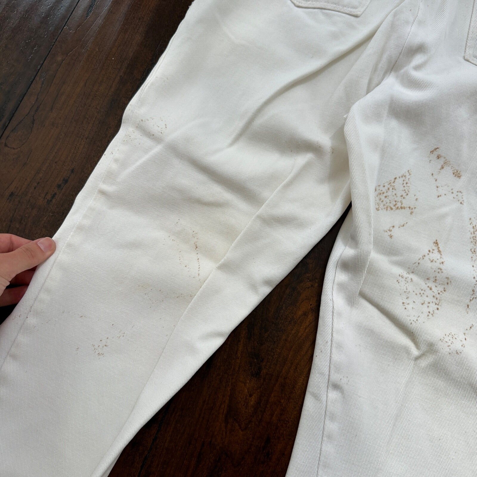 VTG 1960s Rockabilly 26x27 USA Hand Drawn Political No Nukes White Art Pants 60s