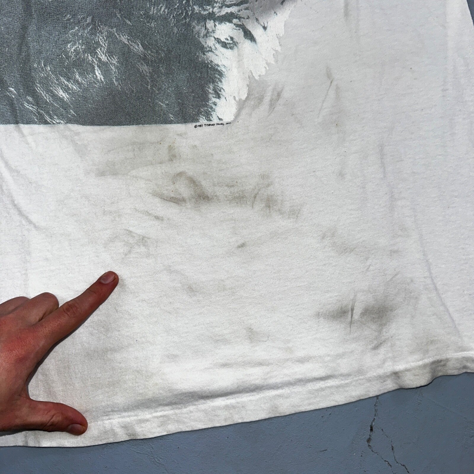 James Taylor Never Die Young VTG T Shirt 80s Hanes XL Howling Wolf RARE Concert