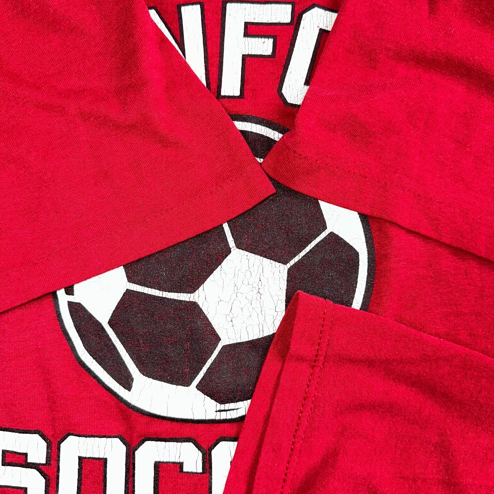 Stanford Soccer Russell Athletic USA VTG T Shirt Single Stitch Sports Red Graphi