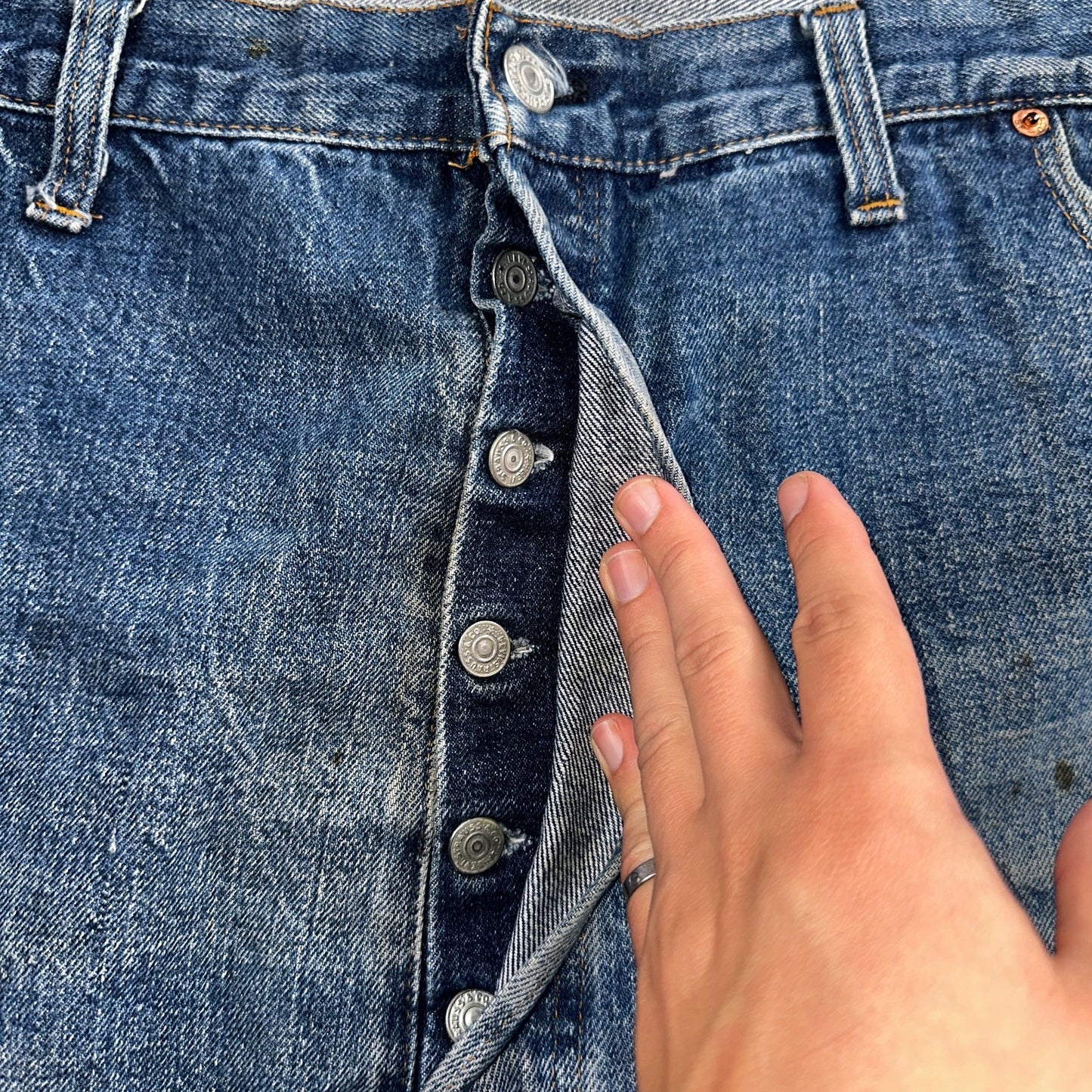 Levis 501 Vintage 70s SS Redline Selvedge USA XX Jeans Med Wash 48x30 Act 43x26