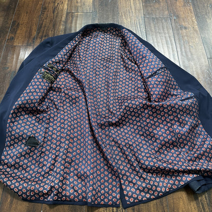 1960s 1970s Navy Oregon Sport Jacket VTG Mens Suit 42 33x33 Rockabilly Classy