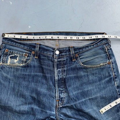 Levis 501 Vintage Y2K XX Straight Leg Jeans Blue Med Wash 34x34 Act 33x27