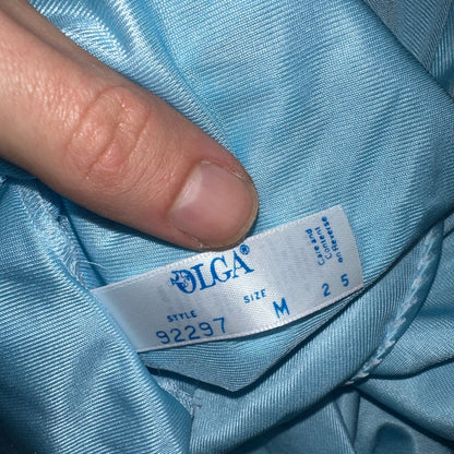 Vintage 1970s Olga Lingerie Slip Dress Sleepwear Full Sweep Nightgown Lace 70s