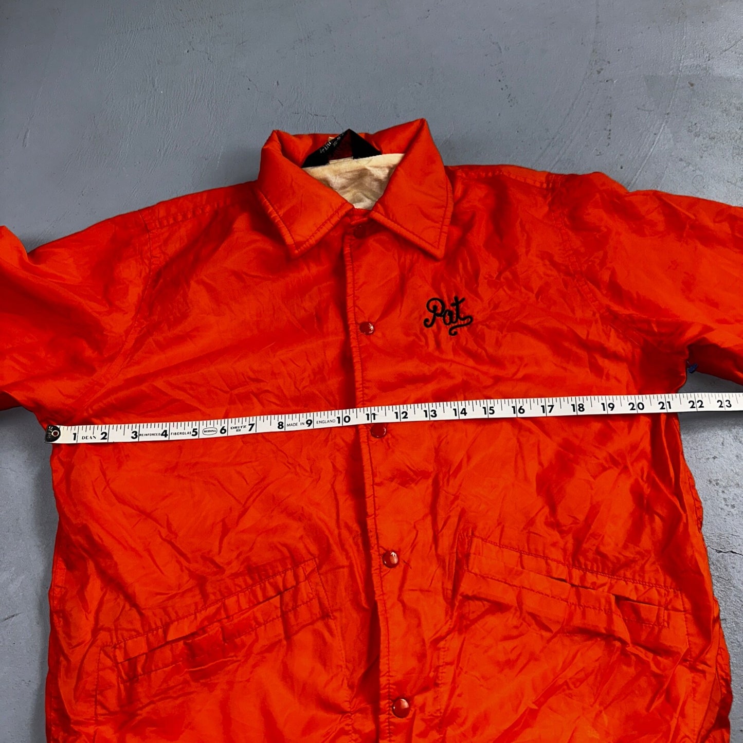 Vintage Indians Coach Starter Satin Jacket Nylon 80s Orange Chainstitch Pat