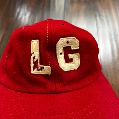 LG Wool 1960s 60s 70s Vintage Hat Cap Snapback Red 7 1/4 Rockabilly Hip Cool