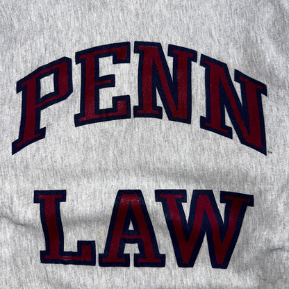 VTG 90s Champion Reverse Weave Crewneck Sweatshirt Gray USA Penn Law State