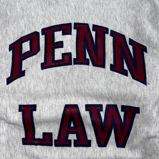 VTG 90s Champion Reverse Weave Crewneck Sweatshirt Gray USA Penn Law State