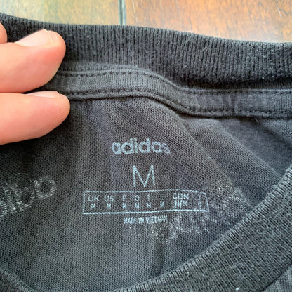 Adidas All Over Logo Print Kanye West Vintage Style T Shirt Y2K Sports Boost 350