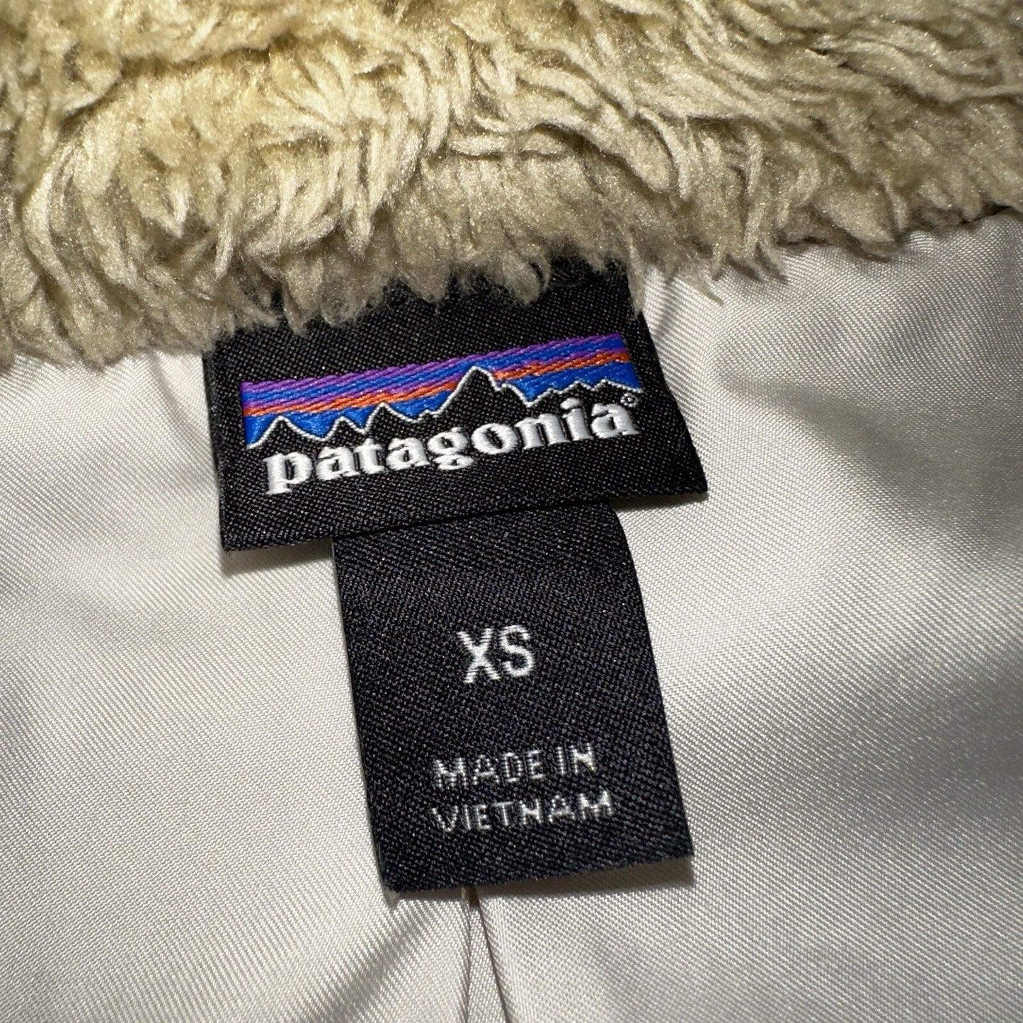 Patagonia Los Gatos El Cap Khaki Beige Teddy Fleece Full Zip Vest - XS Small