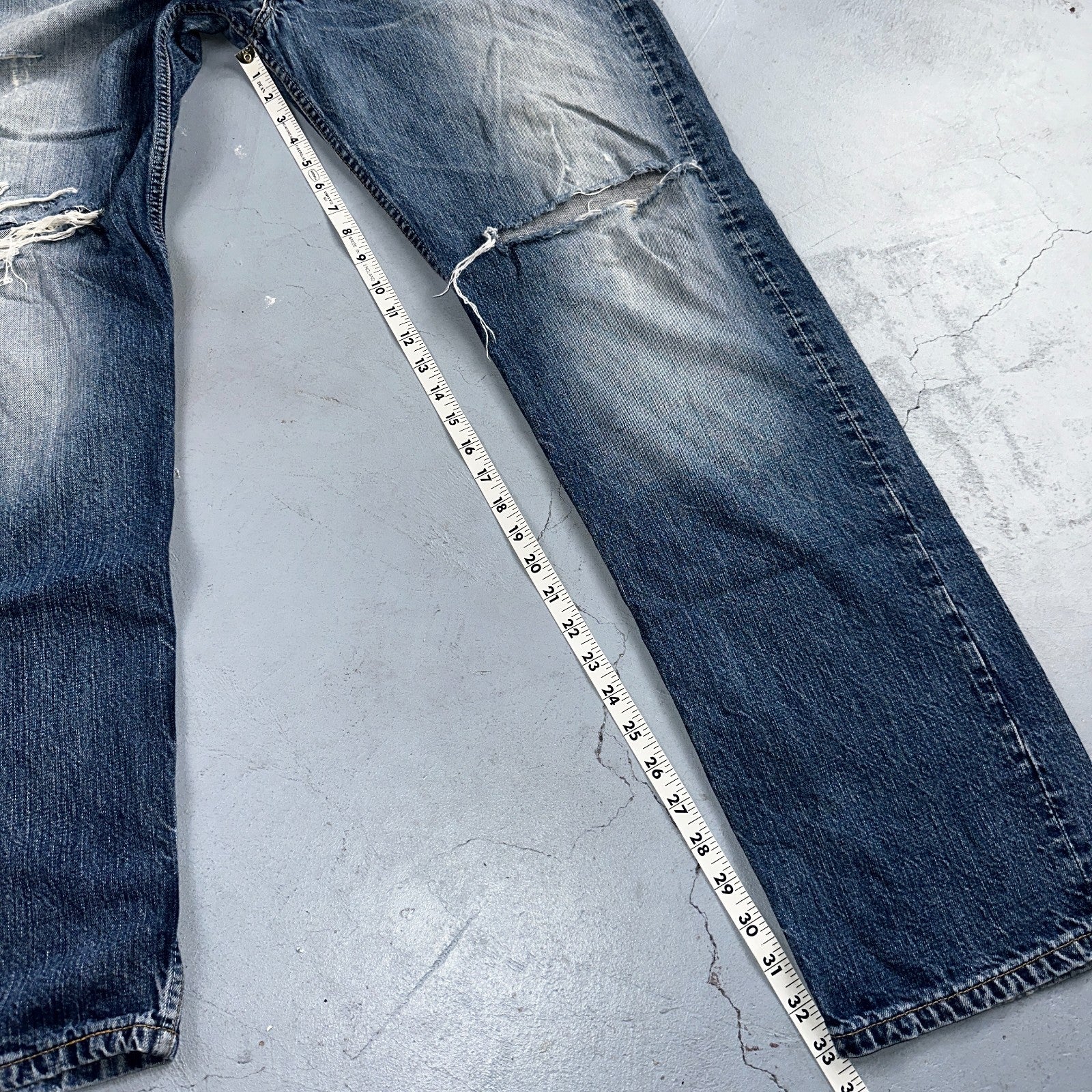 Levis 501 Vintage 90s Spain XX Straight Leg Jeans Blue Med Wash 38x34 Act 38x33