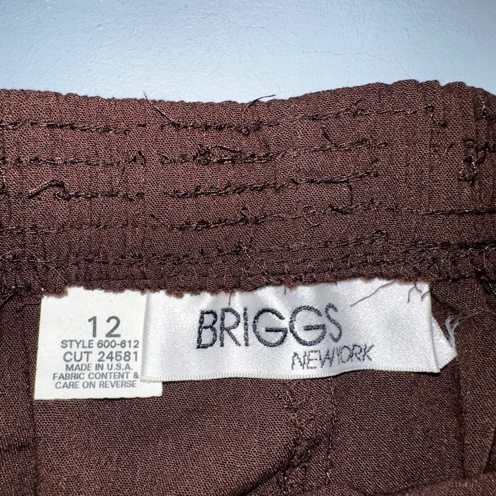Briggs New York 2 Pc Womens 12 Brown Stretch Pants Blazer Vintage USA 80s