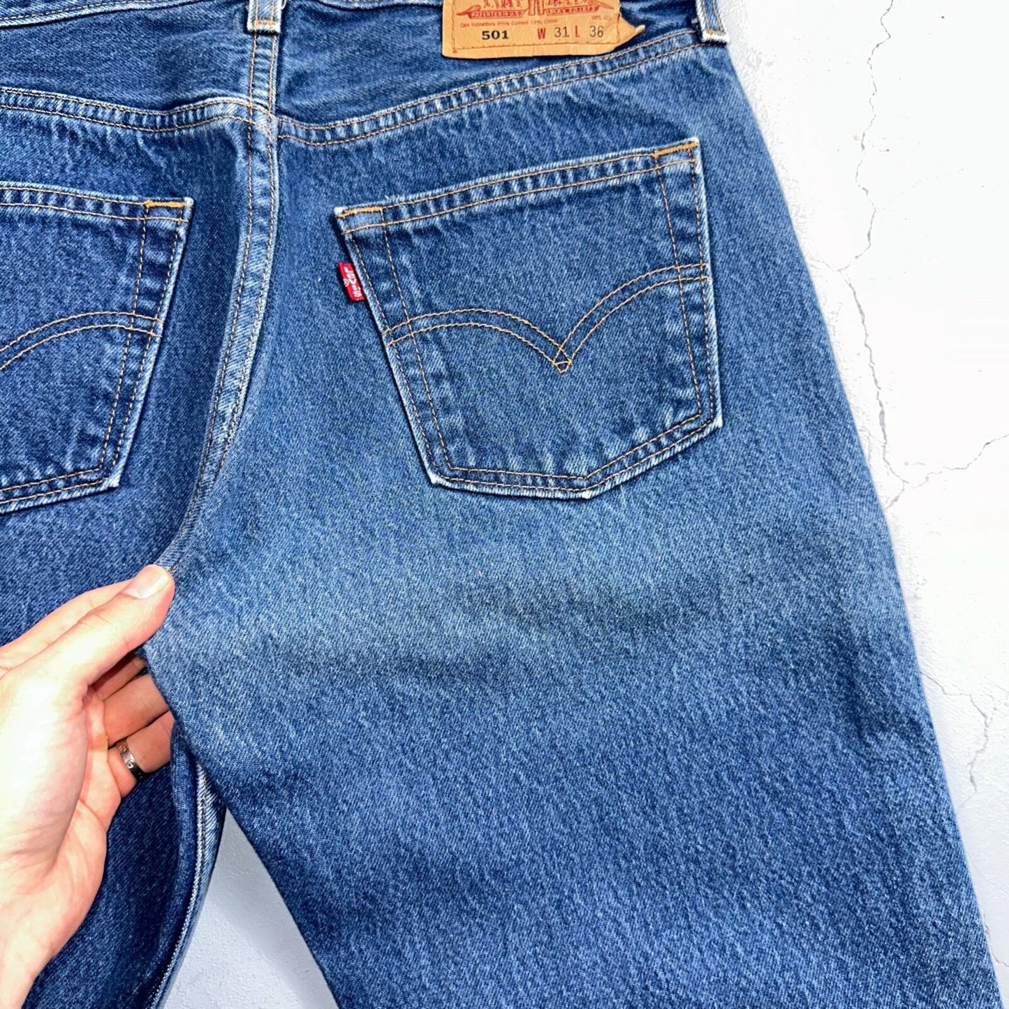 Levis 501 Vintage 90s XX Straight Leg Mexico Jeans 31x36 Dark Wash Act 29x32