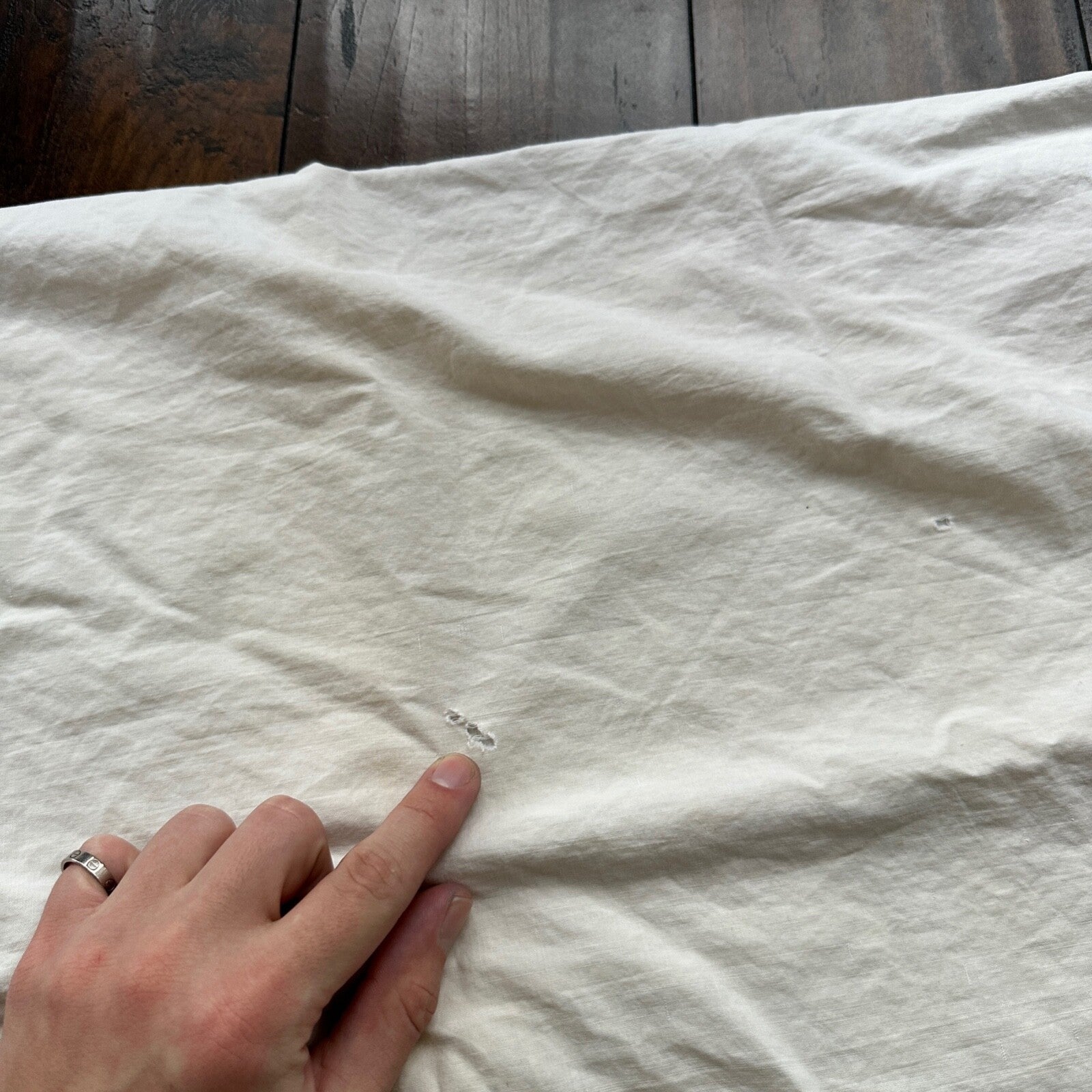 VTG WWII Pillow White Cotton USN Cover 1940s US Army Pillowcase 40s 50s