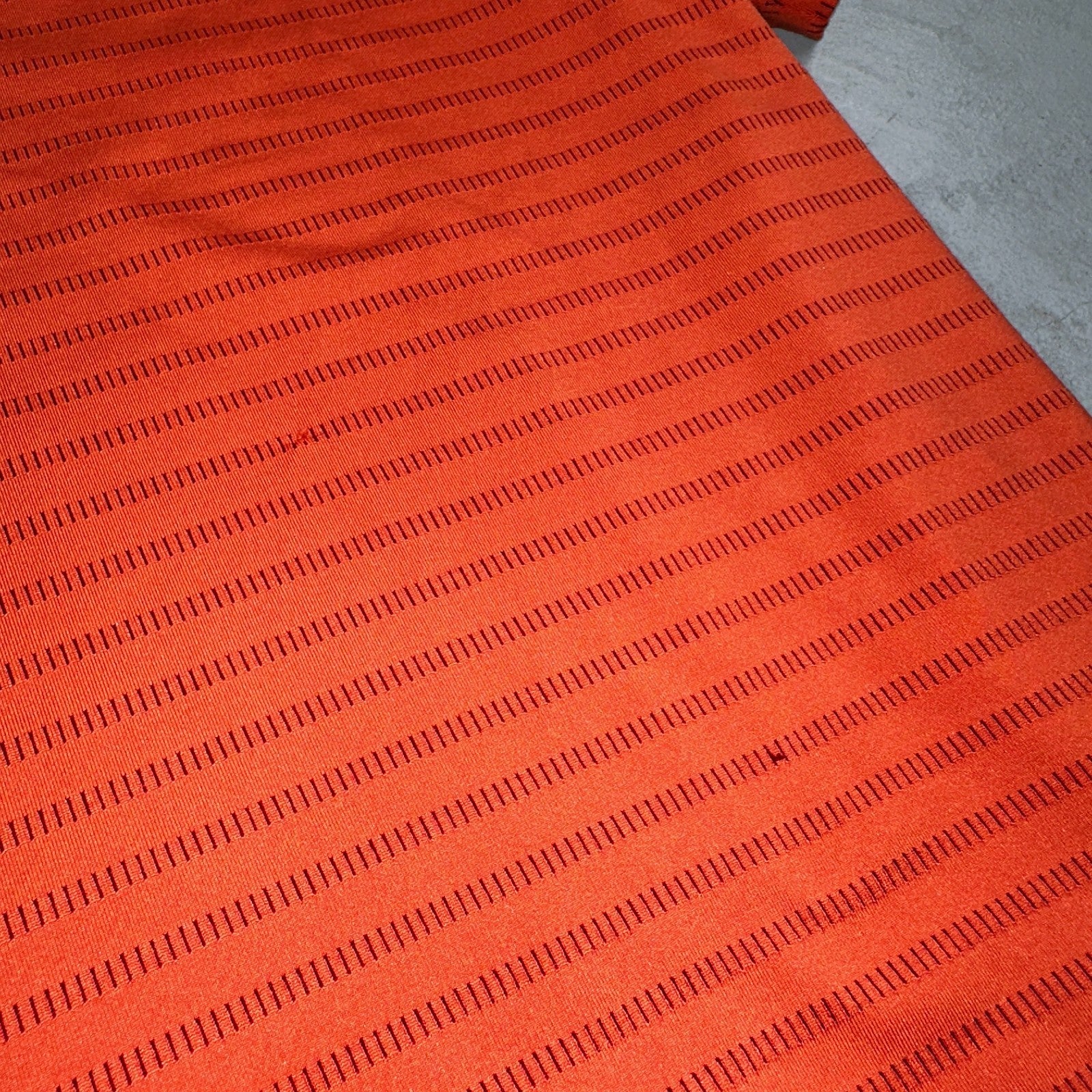 Nike Golf Dri Fit Orange Striped Polo Shirt L Large Vintage Style Sports