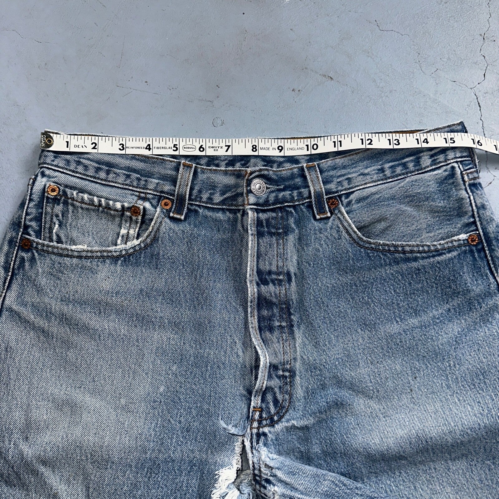 Levis 501 Vintage 90s XX Straight Leg Mexico Jeans 34x36 Light Wash Act 31x30