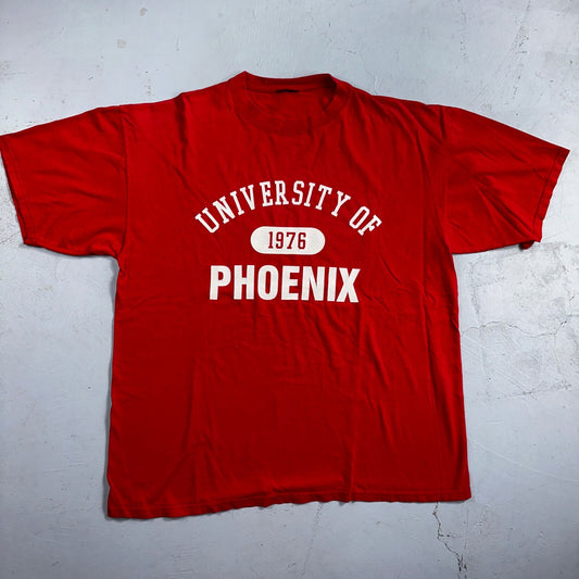 Phoenix University 1976 Y2K VTG T Shirt Red Champion Style 2000s College Preppy