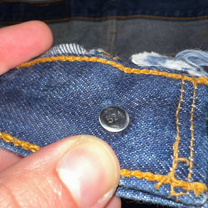 Levis 501 Vintage 90s USA XX Straight Leg Jeans Blue Dark Wash 44x34 Act 41x31