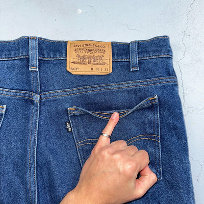 Levis 517 Vintage 90s USA Orange Tab Bootcut Flare Blue Jeans 38x31 Act 36x29