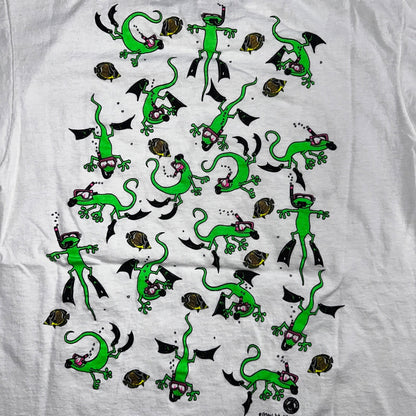 Hawaii Lizards Snorkling 90s VTG T Shirt FOTL Single Stitch Fish Gecko Cute