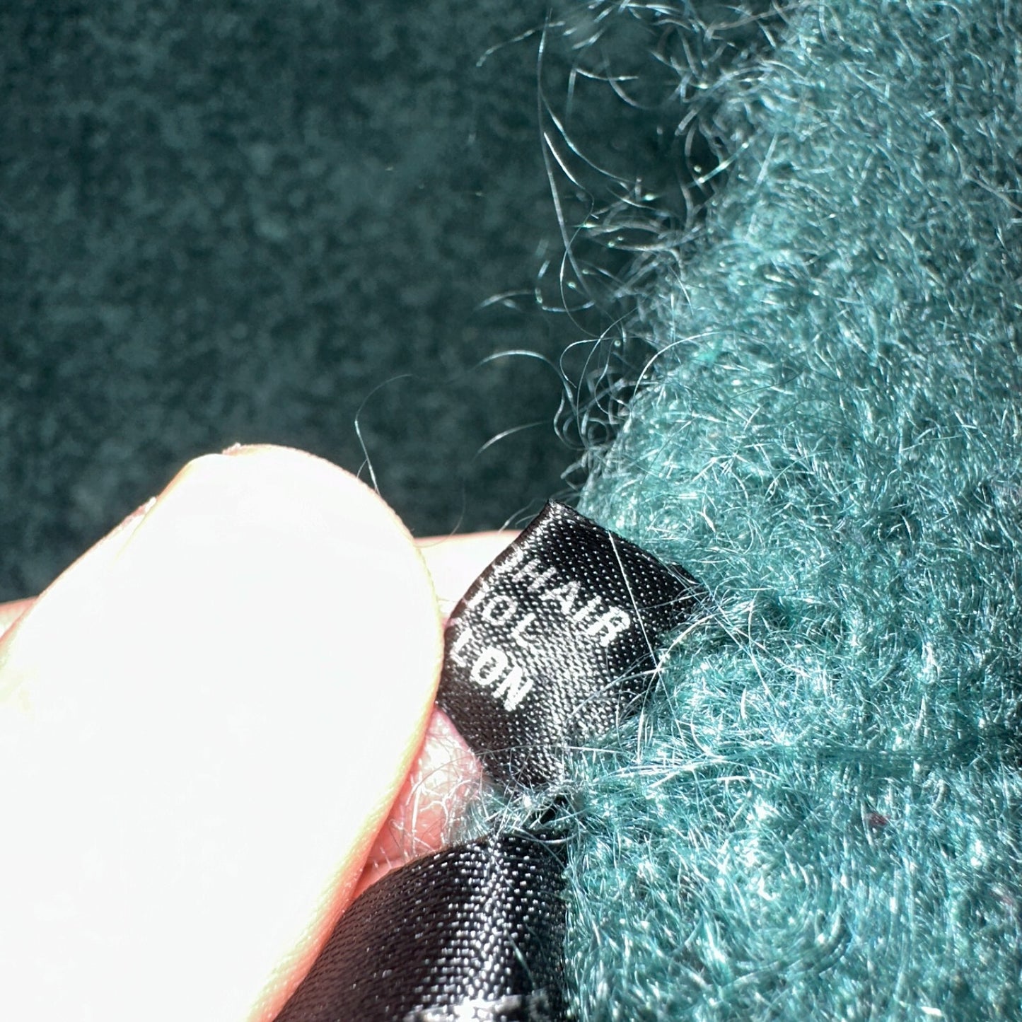 Nordstrom 1970s VTG Green Mohair Wool Winter Scarf and Hat RARE 70s Art Deco