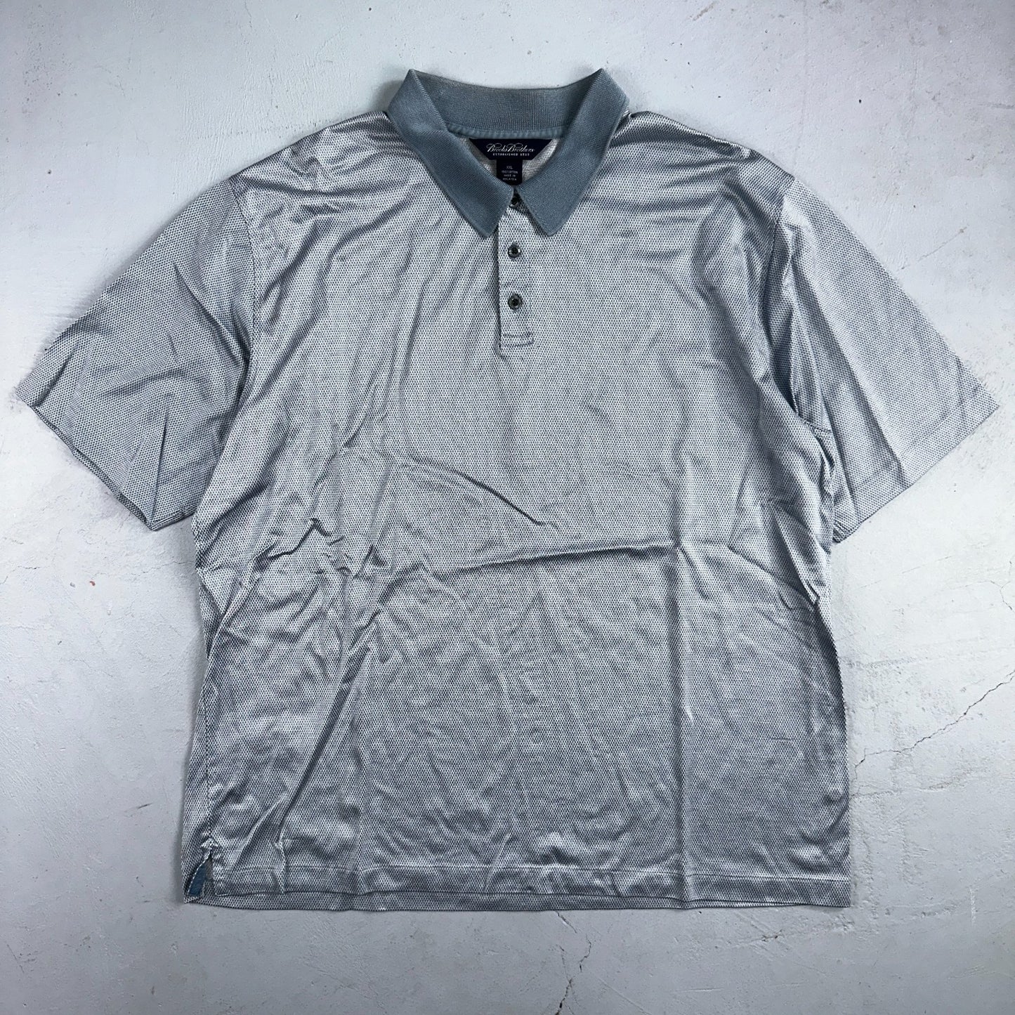 BROOKS BROTHERS Polo Shirt Mens 2XL Blue Cotton Performance Polo Shirt Golf