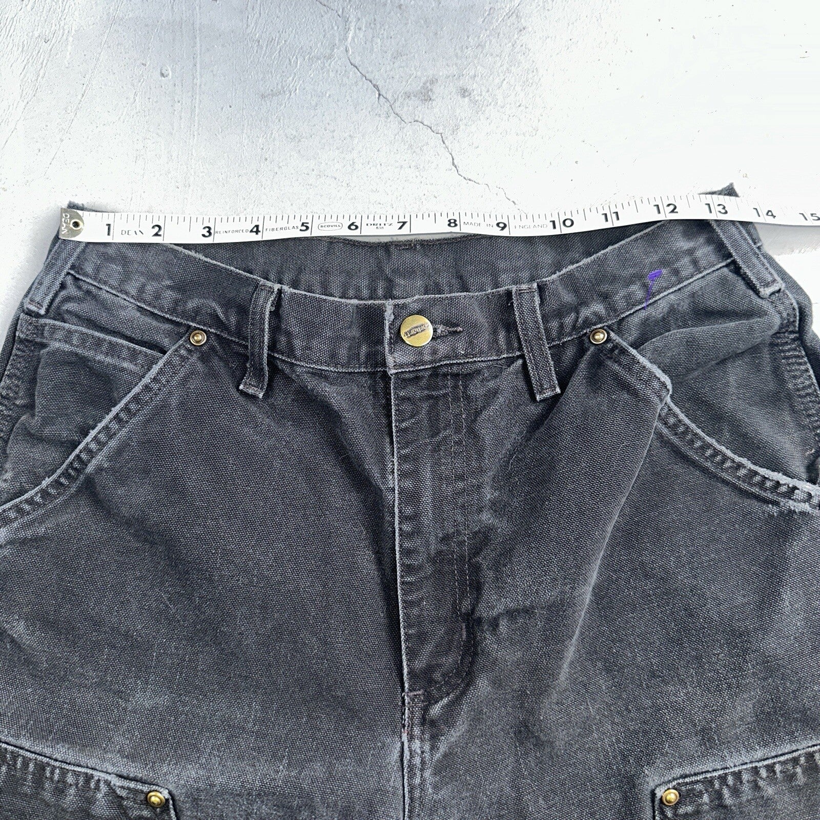 Carhartt VTG Double Knee Carpenter Pants Mexico B01 B136 BLK Black 30x34 A 27x31