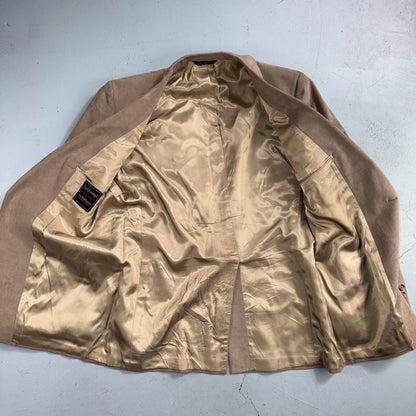 VTG Ultra Suede Blazer Men 42 Sports Coat 2 Button Western Beige Brown