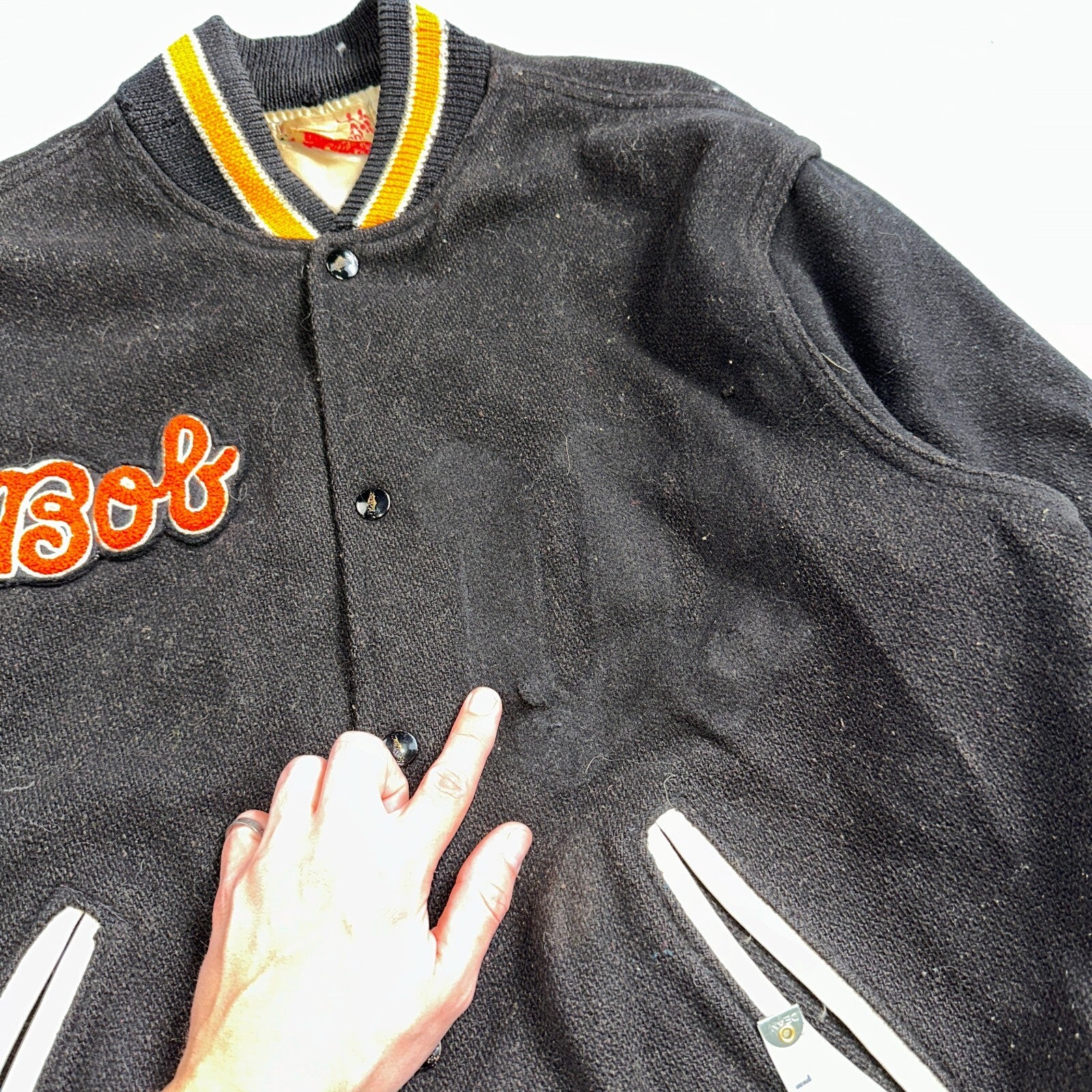 VTG Bill Beard Varsity Leather Letterman 60s Jacket L Portland USA Salem BOB