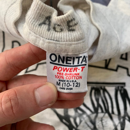 Oneita Boys Dallas Vintage T Shirt Basketball Sports Oregon Medium Gray 90s
