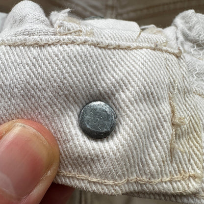 Vintage 80s Levis 501 USA 30x24 Tag Jeans 80s White Bleach Wash Act Worn Capri