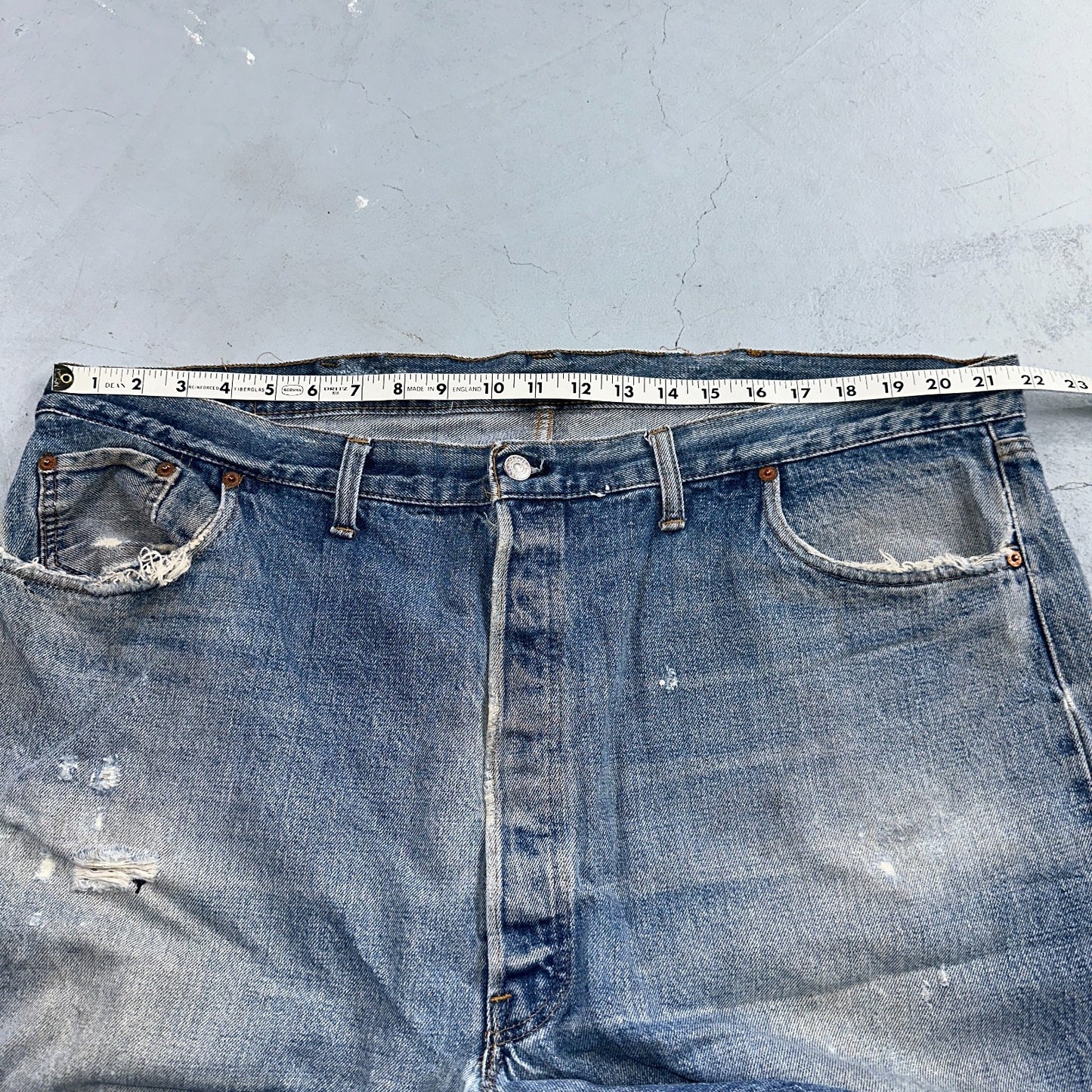 Levis 501 Vintage 70s SS Redline Selvedge USA XX Jeans Med Wash 48x30 Act 43x22