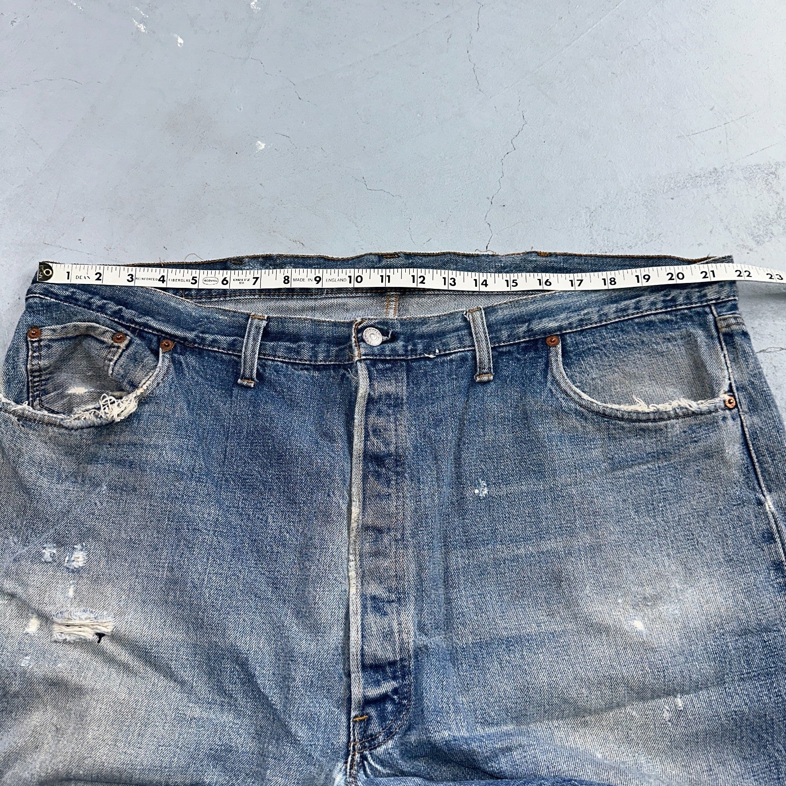 Levis 501 Vintage 70s SS Redline Selvedge USA XX Jeans Med Wash 48x30 Act 43x22