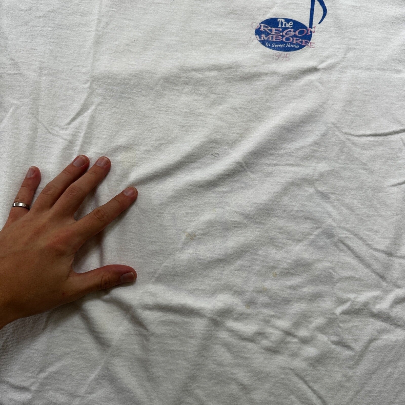 Oregon Jamboree Vintage 1995 T Shirt Music Fun 90s Single Stitch Anvil XL PDX