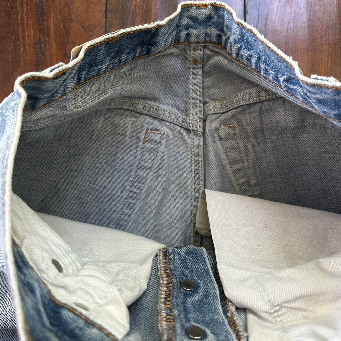 VTG 90s Levis 501 Button Fly 32x34 USA Tag Jeans Straight Wash Blue XX Act 29x29