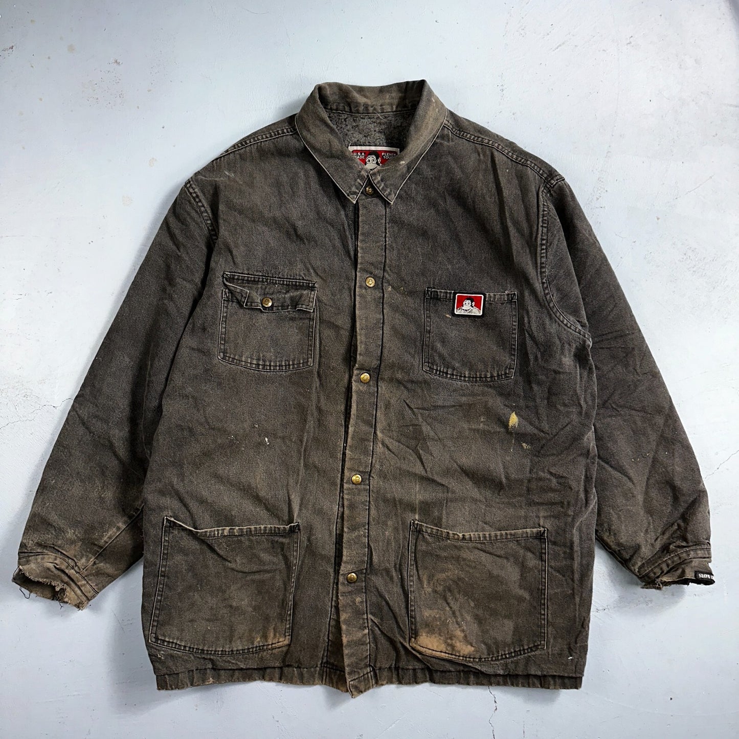 Ben Davis Jacket VTG 90s Canvas Blanket Lined Chore Workwear USA 3XL Detroit