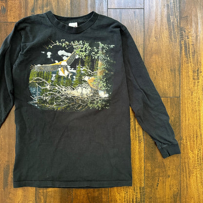 Eagle Alore 90s Single Stitch VTG T Shirt Bald Bird Nesting Nature Animals USA