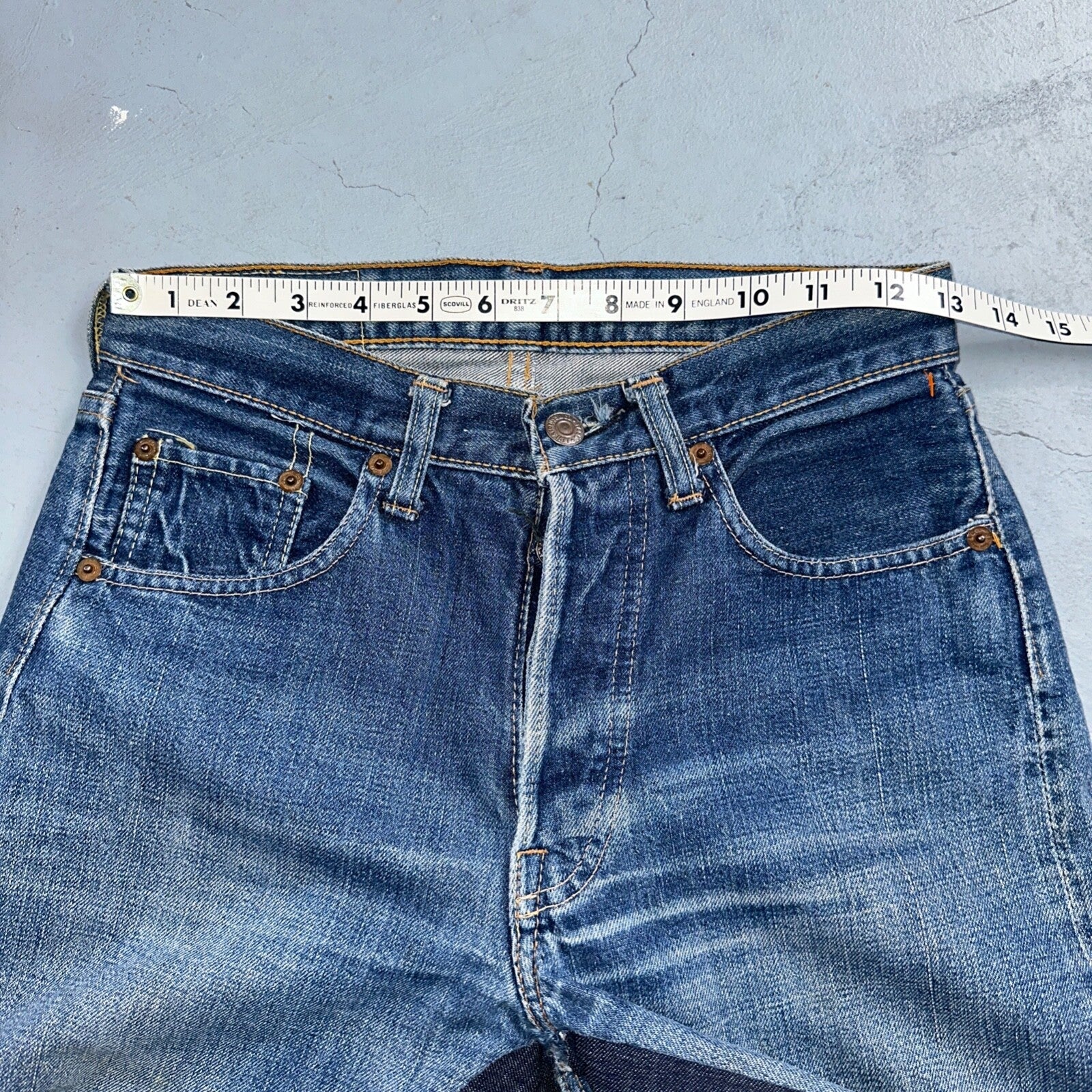 Levis 501 Big E Vintage 60s Redline Selvedge USA XX 1960s Jeans 66 Act 26x24