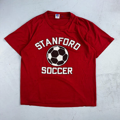 Stanford Soccer Russell Athletic USA VTG T Shirt Single Stitch Sports Red Graphi