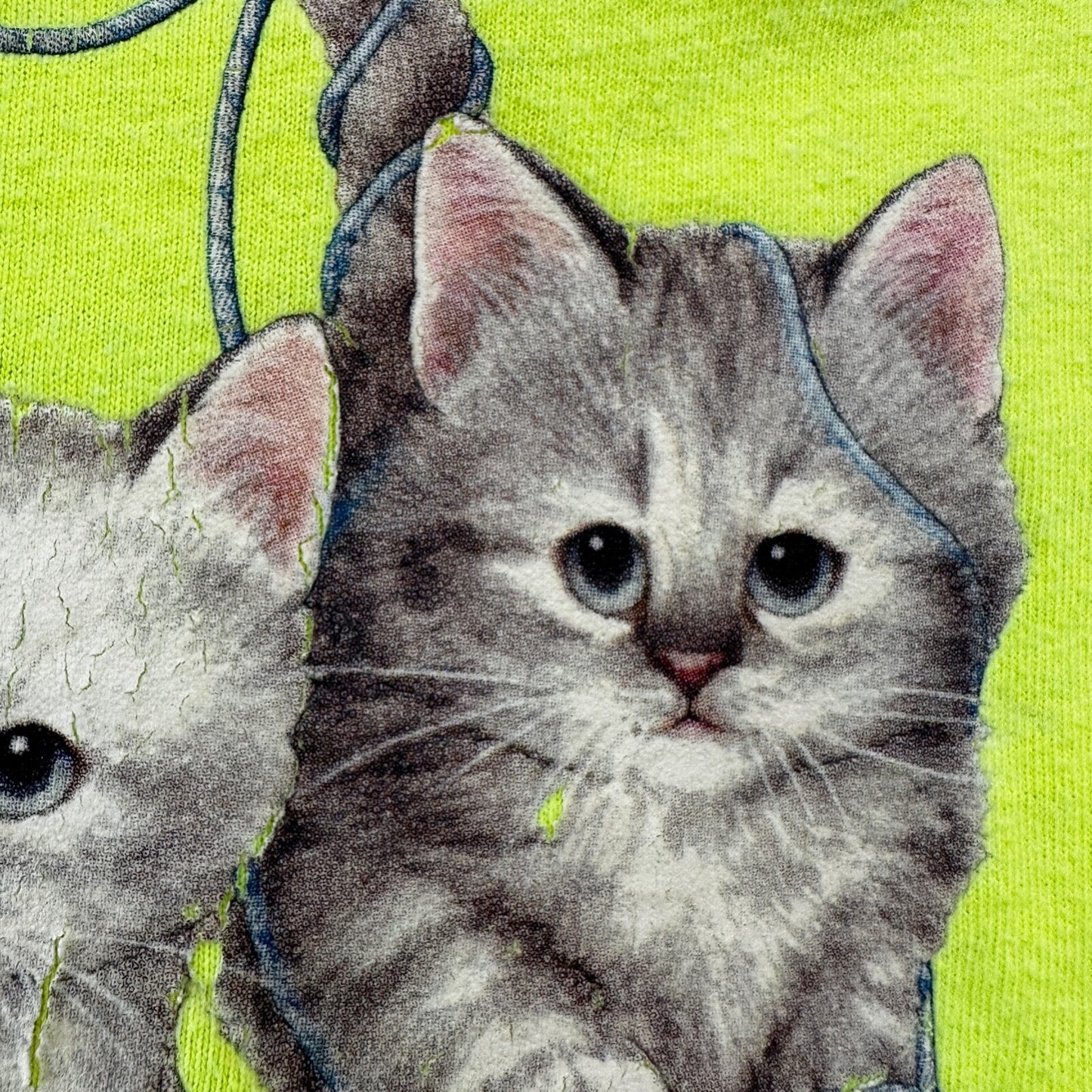 Cats XL Highlighter Vintage T Shirt Y2K Gildan Cute Animals Love Hipster Yarn