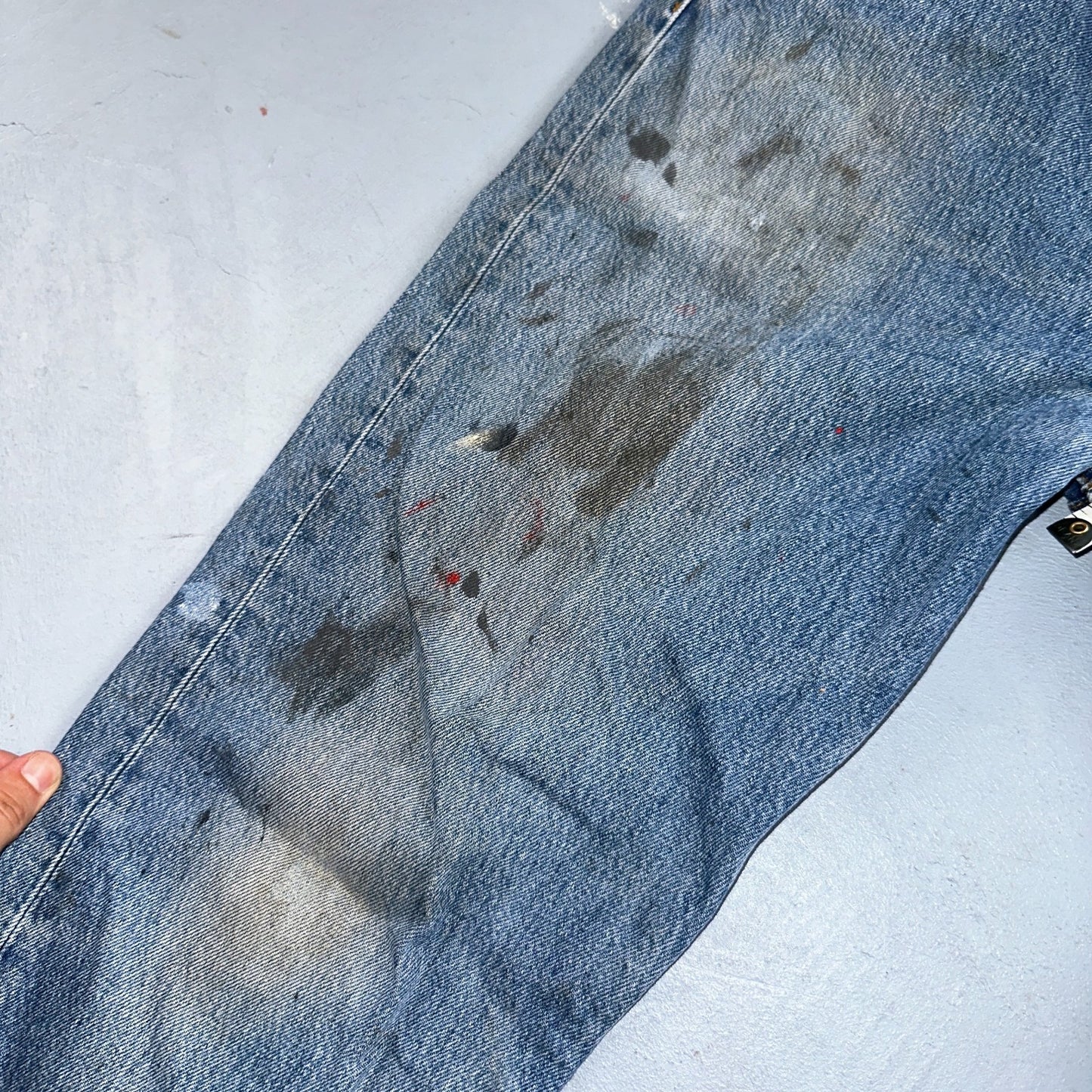 Levis 501 Vintage 90s Poland Straight Leg Jeans Blue Med Wash 34x34 Act 32x33