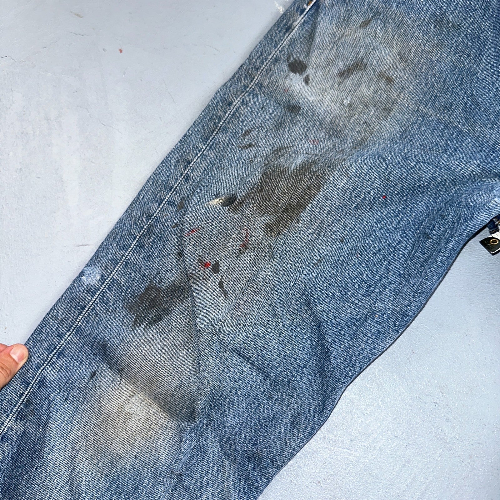 Levis 501 Vintage 90s Poland Straight Leg Jeans Blue Med Wash 34x34 Act 32x33