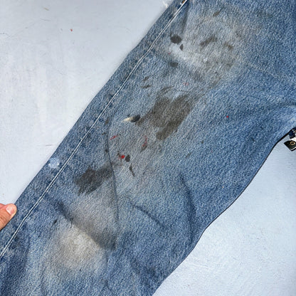 Levis 501 Vintage 90s Poland Straight Leg Jeans Blue Med Wash 34x34 Act 32x33