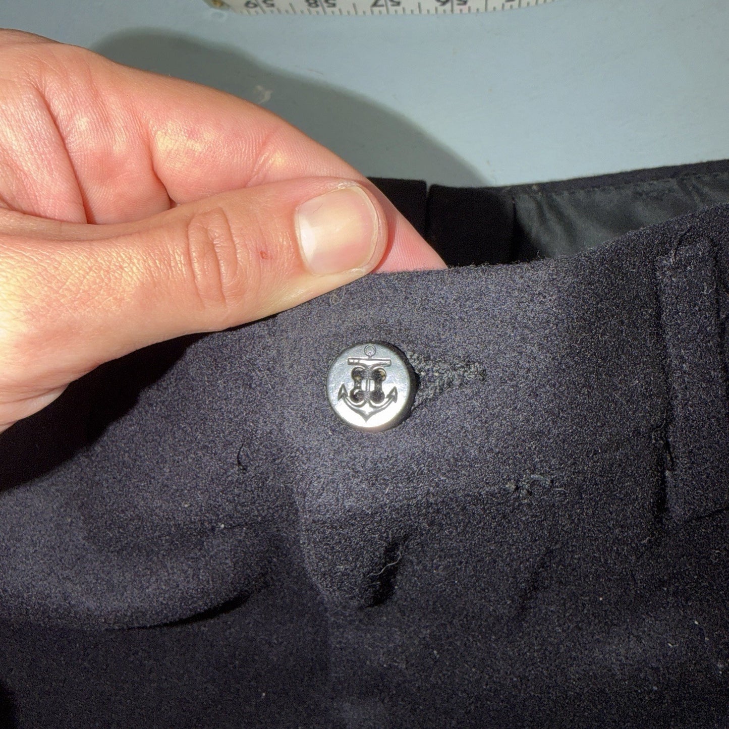 VTG 40s WWII US Naval Clothing Factory Wool Sailor Pants Navy 30L Bell Bottoms