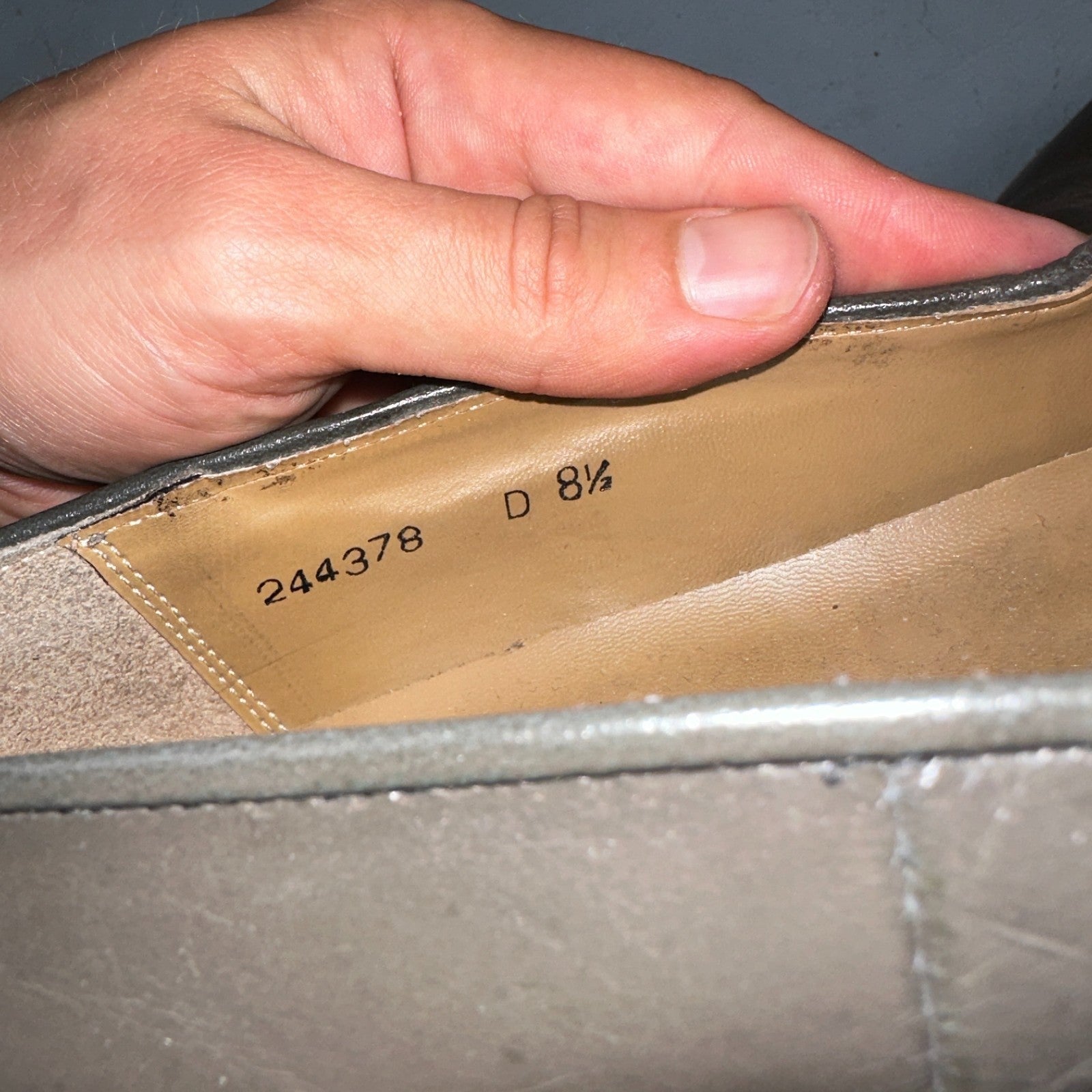 Giorgio Brutini Men Crawley Kidskin Leather Slip On Pump Loafer Gray 8.5 BLEMISH