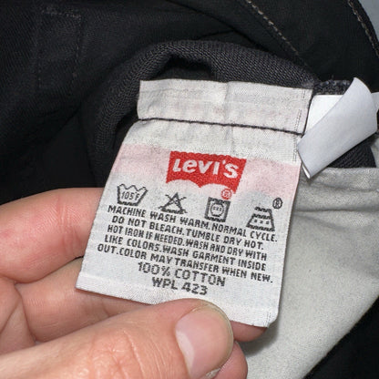 Levis 501 Deadstock Vintage 90s USA XX Straight Leg Jeans Black Dark Wash 36x32